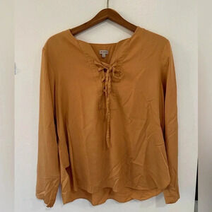 Cremieux 100% Lyocell Tencel Nicole Women’s Blouse Large Mustard